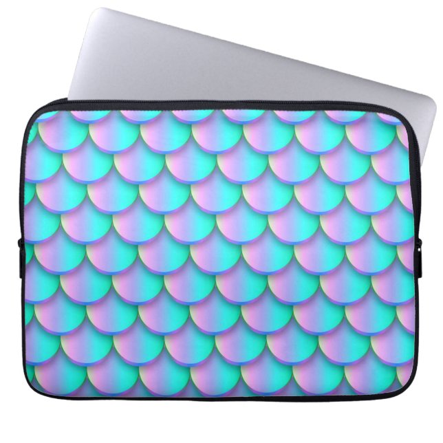 Shiny holographic mermaid tail  laptop sleeve (Front)