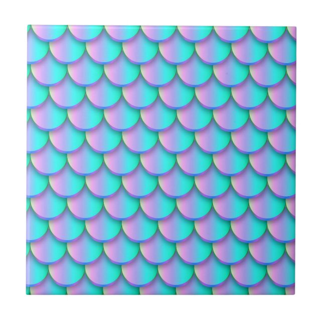 Shiny holographic mermaid tail  tile (Front)