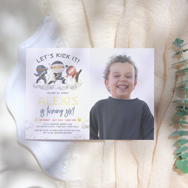 Shiny Let's Kick It Ninja Karate Photo Birthday (Creator Uploaded)