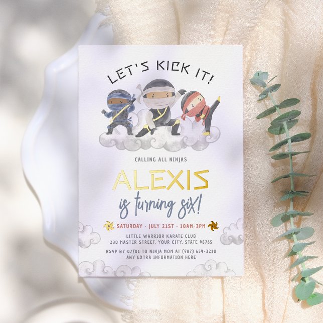 Shiny Let's Kick It Ninja Martial Arts Birthday (Creator Uploaded)