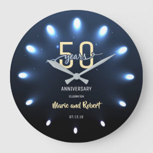 Shiny Lights 50 Years Wedding Anniversary Clock