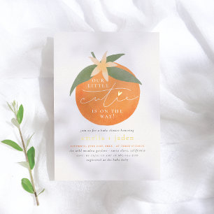 Shiny Little Cutie Orange Couple's Baby Shower