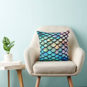 Shiny magic mermaid fish scale cushion