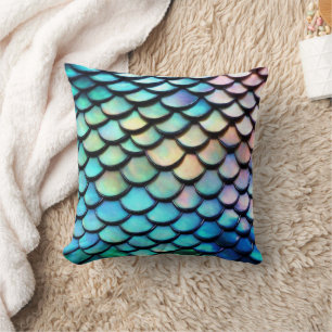 Shiny magic mermaid fish scale cushion
