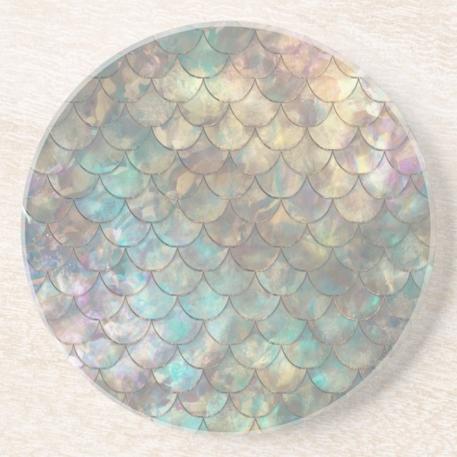Shiny Mermaid Print Coaster (Front)