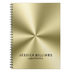 Shiny Meta;;ic Faux Stainless Steel Look Notebook