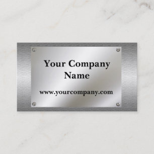 Shiny Metal Look With Screws Business Cards