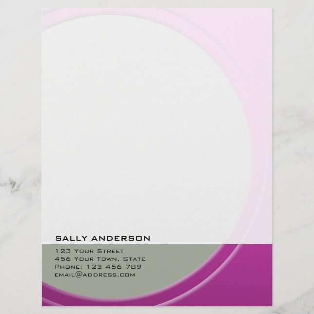 Shiny Metallic Customisable any Text and Colour Customised Letterhead (Front)