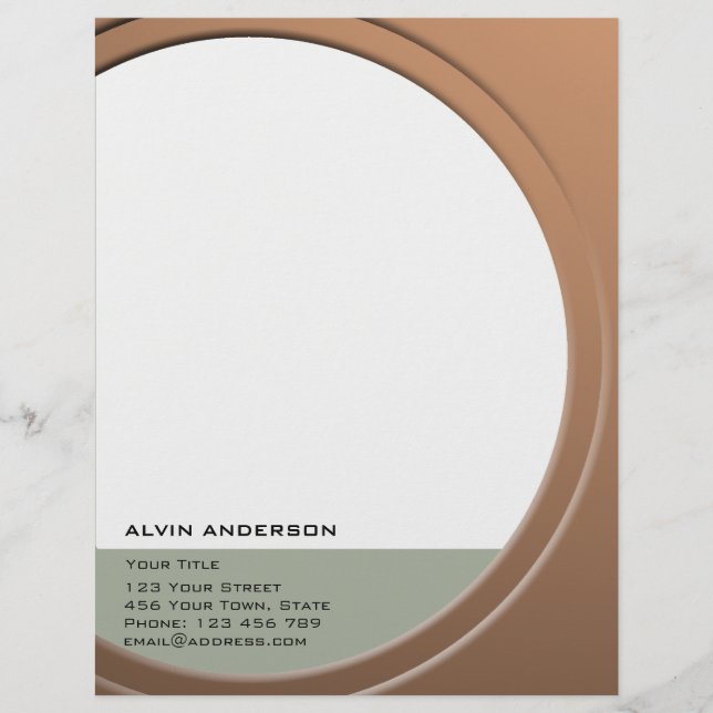 Shiny Metallic Customisable any Text and Colour Letterhead Design (Front)