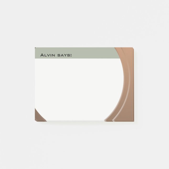 Shiny Metallic Customisable any Text and Colour Post-it Notes (Front)
