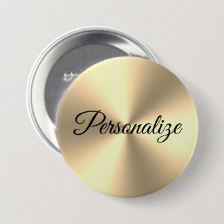 Shiny metallic gold large pinback button