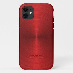 Shiny Metallic Red Design Stainless Steel Look iPhone 11 Case