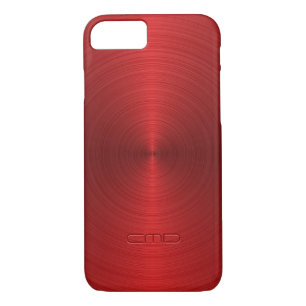 Shiny Metallic Red Design Stainless Steel Look iPhone 8/7 Case
