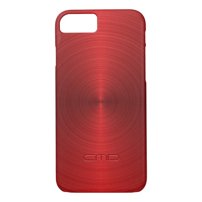 Shiny Metallic Red Design Stainless Steel Look Case-Mate iPhone Case (Back)