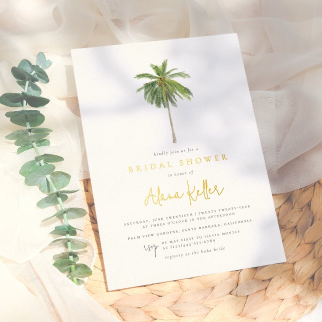 Shiny Minimal Palm Tree Tropical Bridal Shower (Creator Uploaded)