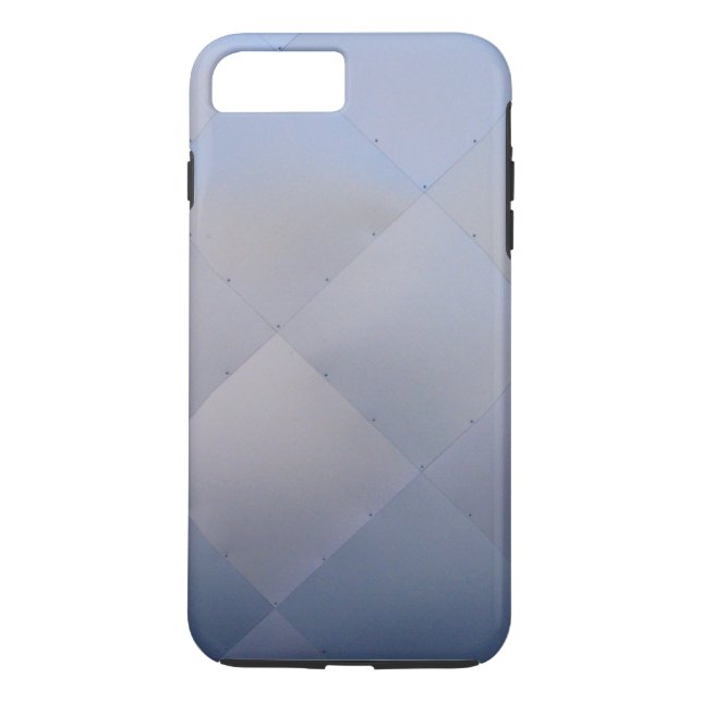 Shiny Modern Chequered Metal Blue Case-Mate iPhone Case (Back)