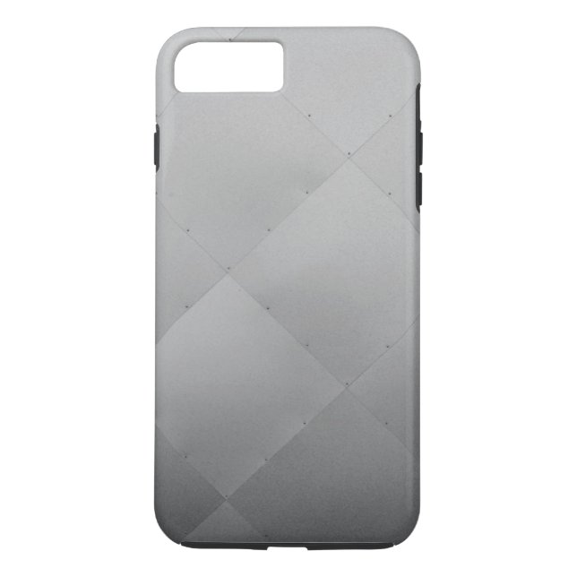 Shiny Modern Chequered Metal Silver Case-Mate iPhone Case (Back)
