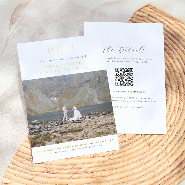 Shiny Monogram All In One QR Code Photo Wedding (Creator Uploaded)
