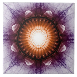 Shiny mystical red violet ornament tile