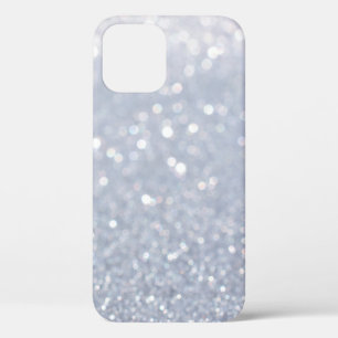 shiny of silver glitter abstract background iPhone 12 case