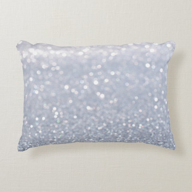 shiny of silver glitter abstract background decorative cushion (Front)