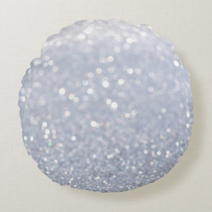 shiny of silver glitter abstract background round cushion