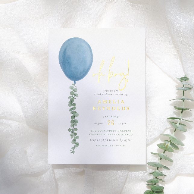 Shiny Oh Boy Eucalyptus Balloon Baby Shower (Creator Uploaded)