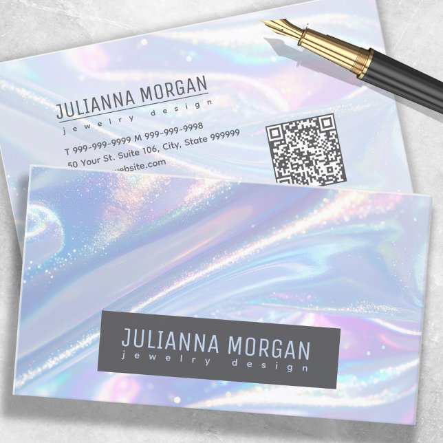 Shiny Opalescent Abstract ID1147 Business Card (Creator Uploaded)