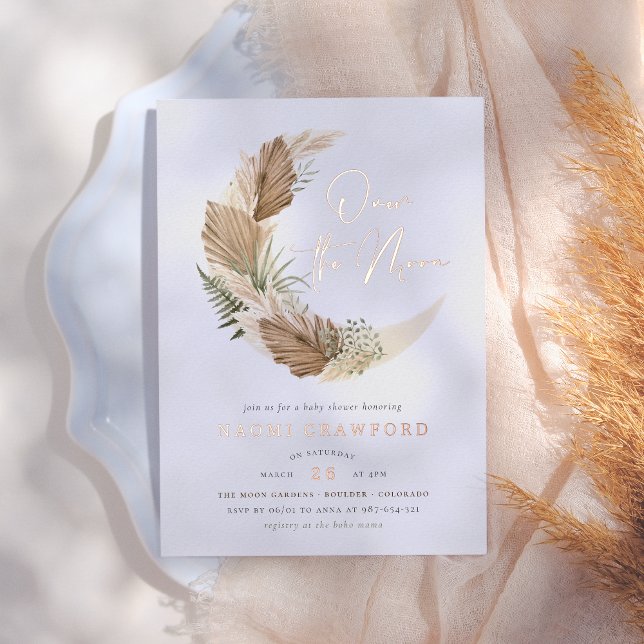 Shiny Over The Moon Boho Palm & Pampas Baby Shower (Creator Uploaded)