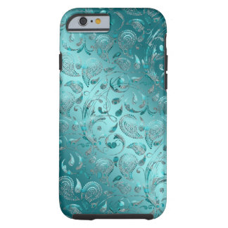 Shiny Paisley Turquoise Tough iPhone 6 Case