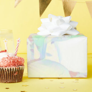 Shiny Pastel Botanical Leaves Wrapping Paper