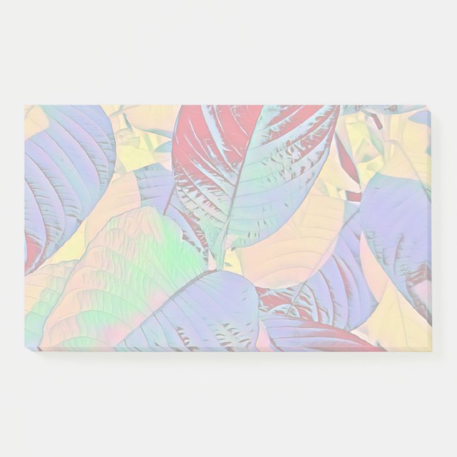 Shiny Pastel Leaves Post It Notes (Front)