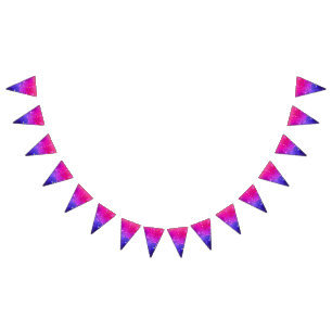 Shiny Pink Blue Background Bunting