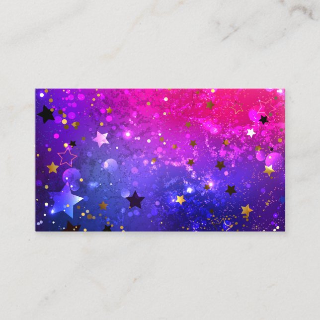 Shiny Pink Blue Background Business Card (Front)