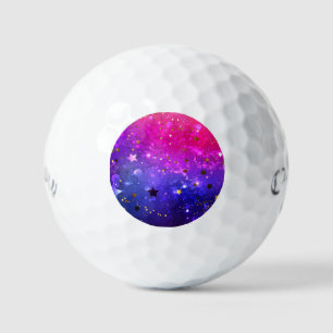 Shiny Pink Blue Background Golf Balls