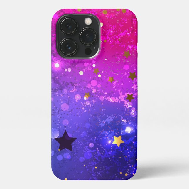 Shiny Pink Blue Background iPhone Case (Back)