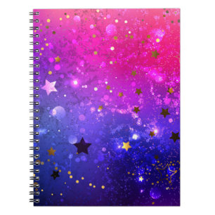 Shiny Pink Blue Background Notebook