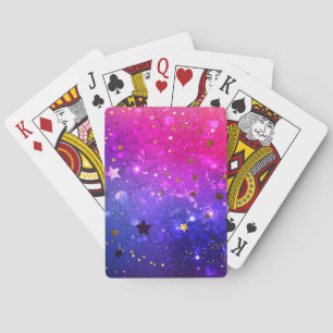 Shiny Pink Blue Background Playing Cards