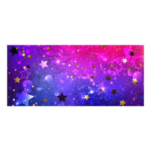 Shiny Pink Blue Background Rack Card