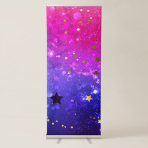 Shiny Pink Blue Background Retractable Banner