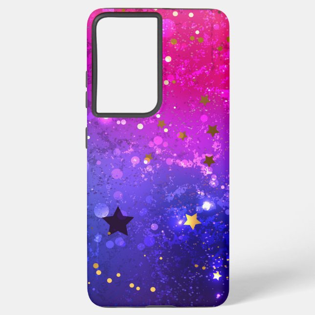Shiny Pink Blue Background Samsung Galaxy S21+ Case (Back)