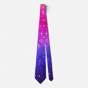 Shiny Pink Blue Background Tie