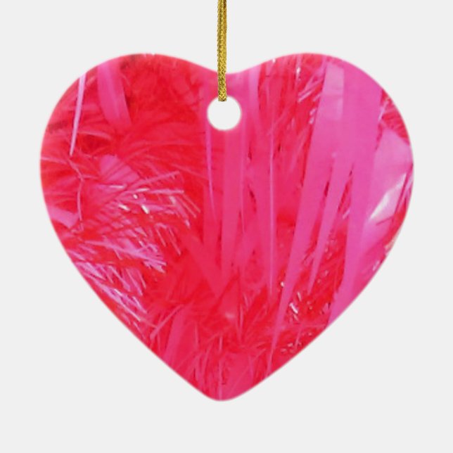 Shiny Pink Christmas Tree Ceramic Tree Decoration (Back)