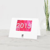Shiny Pink Christmas Tree Happy New Year 2016 text Holiday Card (Back)