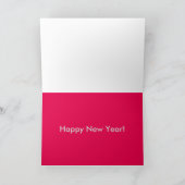 Shiny Pink Christmas Tree Happy New Year 2016 text Holiday Card (Inside)