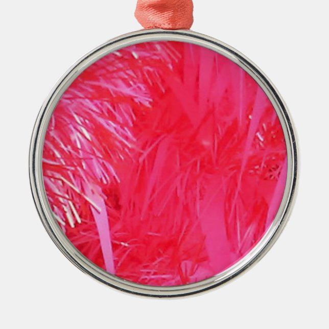 Shiny Pink Christmas Tree Metal Tree Decoration (Front)