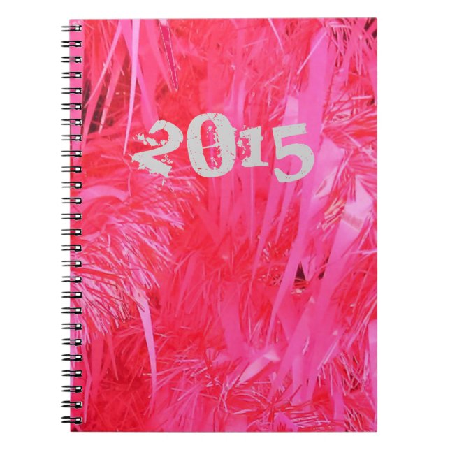 Shiny Pink Christmas Tree Notebook (Front)