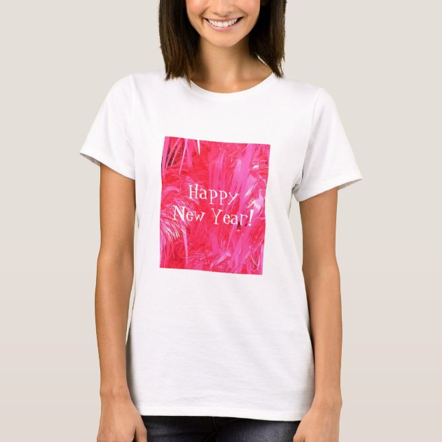 Shiny Pink Christmas Tree T-Shirt (Front)