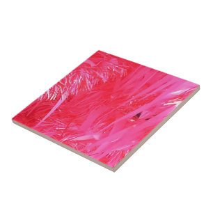 Shiny Pink Christmas Tree Tile