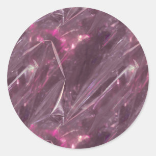 Shiny Pink Colour Folds Texture Pattern Classic Round Sticker